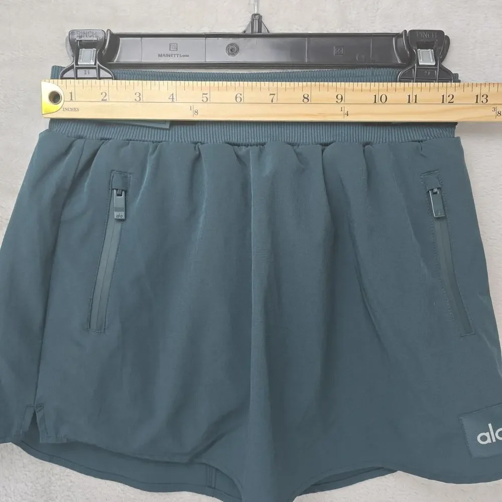 Alo High-Waist Elevation Mini Skirt Womens XS Midnight Green Fleeced Lined